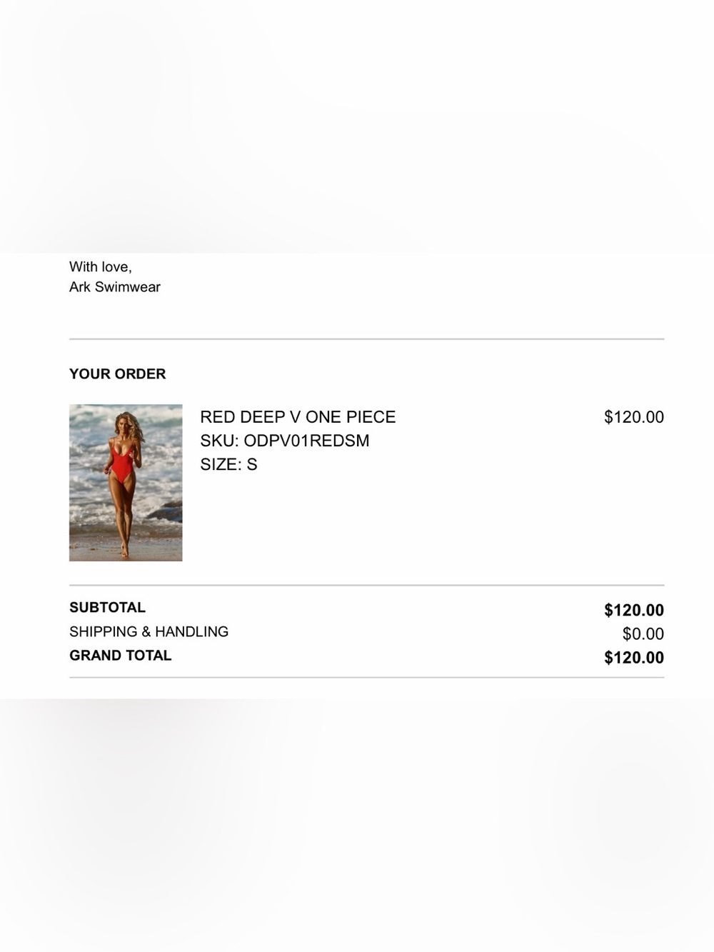 Ark Swimwear Red Deep V One-Piece Swimsuit